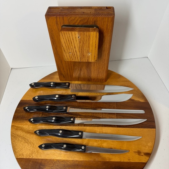 Cutco Knife set from 1989-90, 1721 1722 1723 1724 1725 & 1729 plus Island Block - Picture 8 of 17